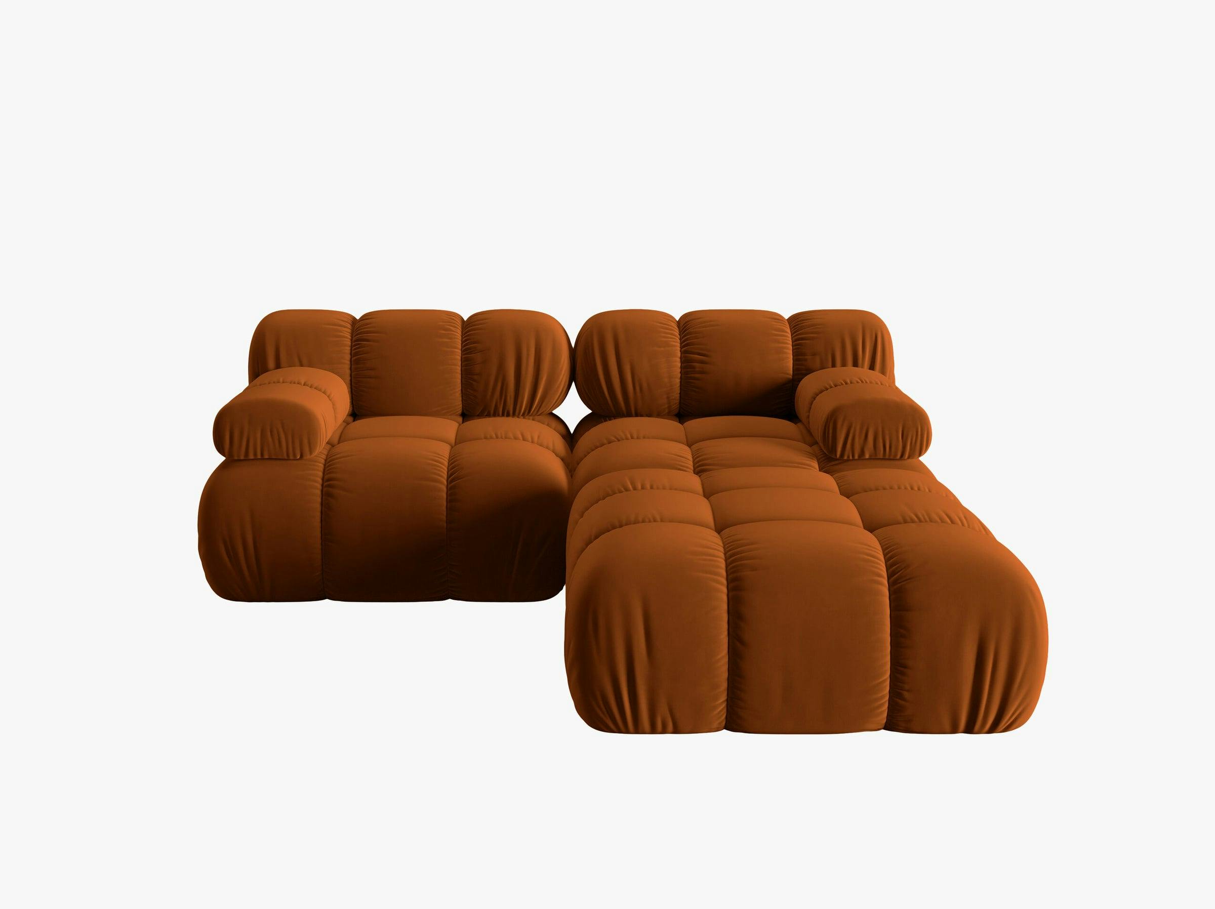 Bellis sofás velluto terracotta