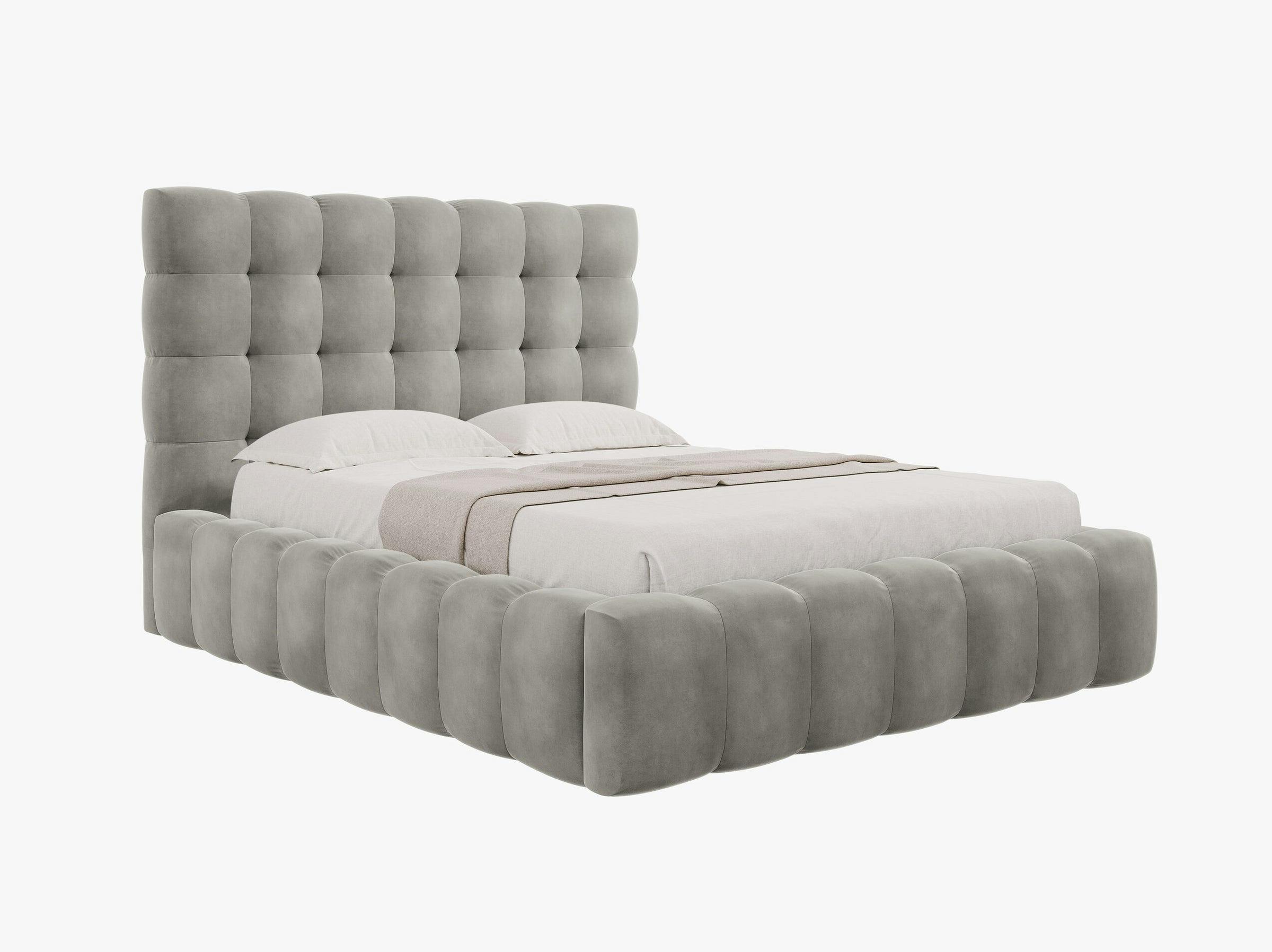 Mamaia beds & mattresses velvet light grey