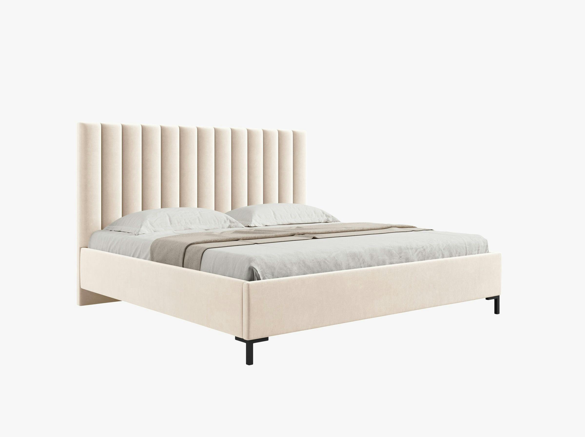 Allison beds & mattresses velvet light beige