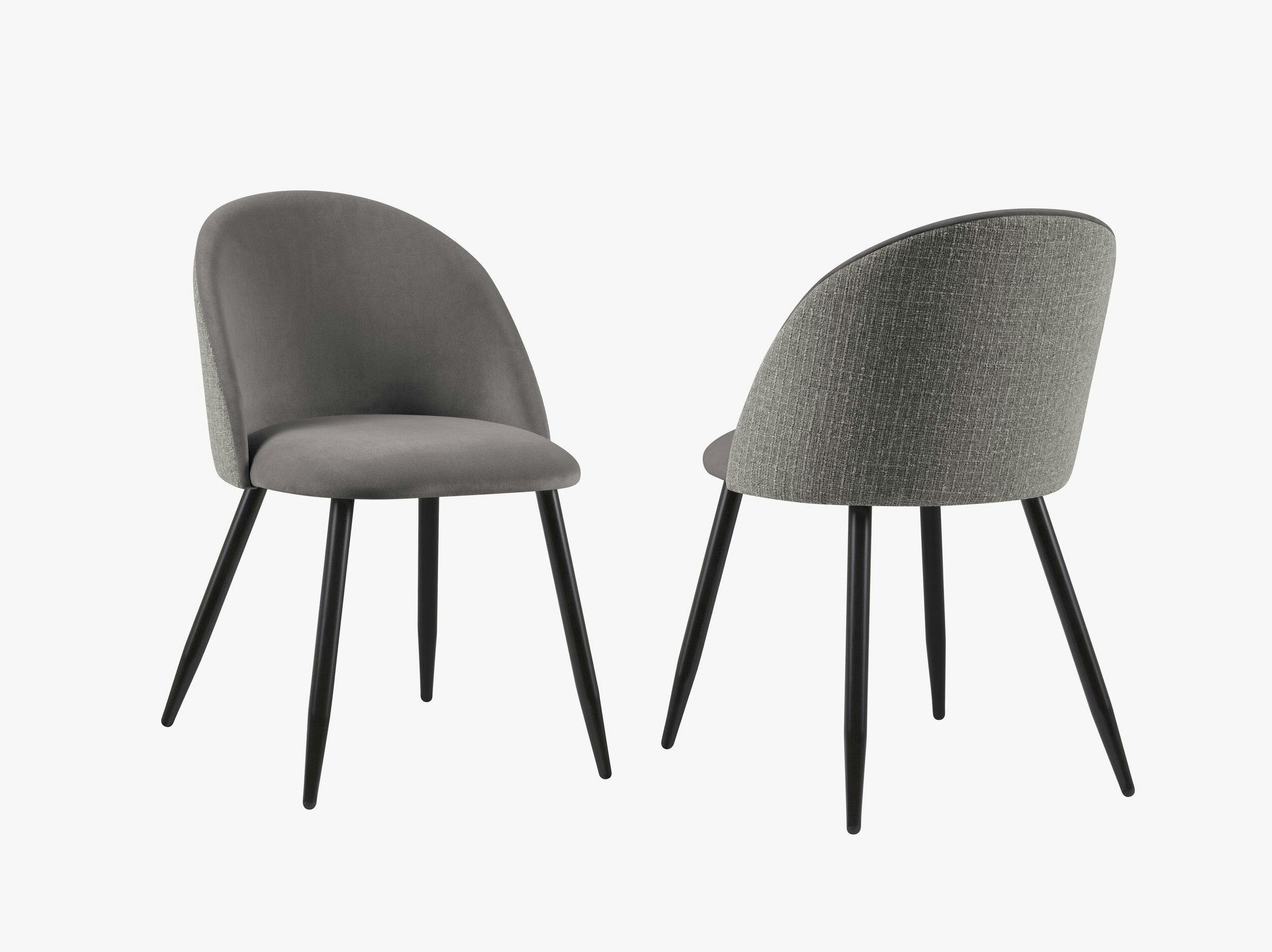 Rayan tables et chaises velours gris foncé
