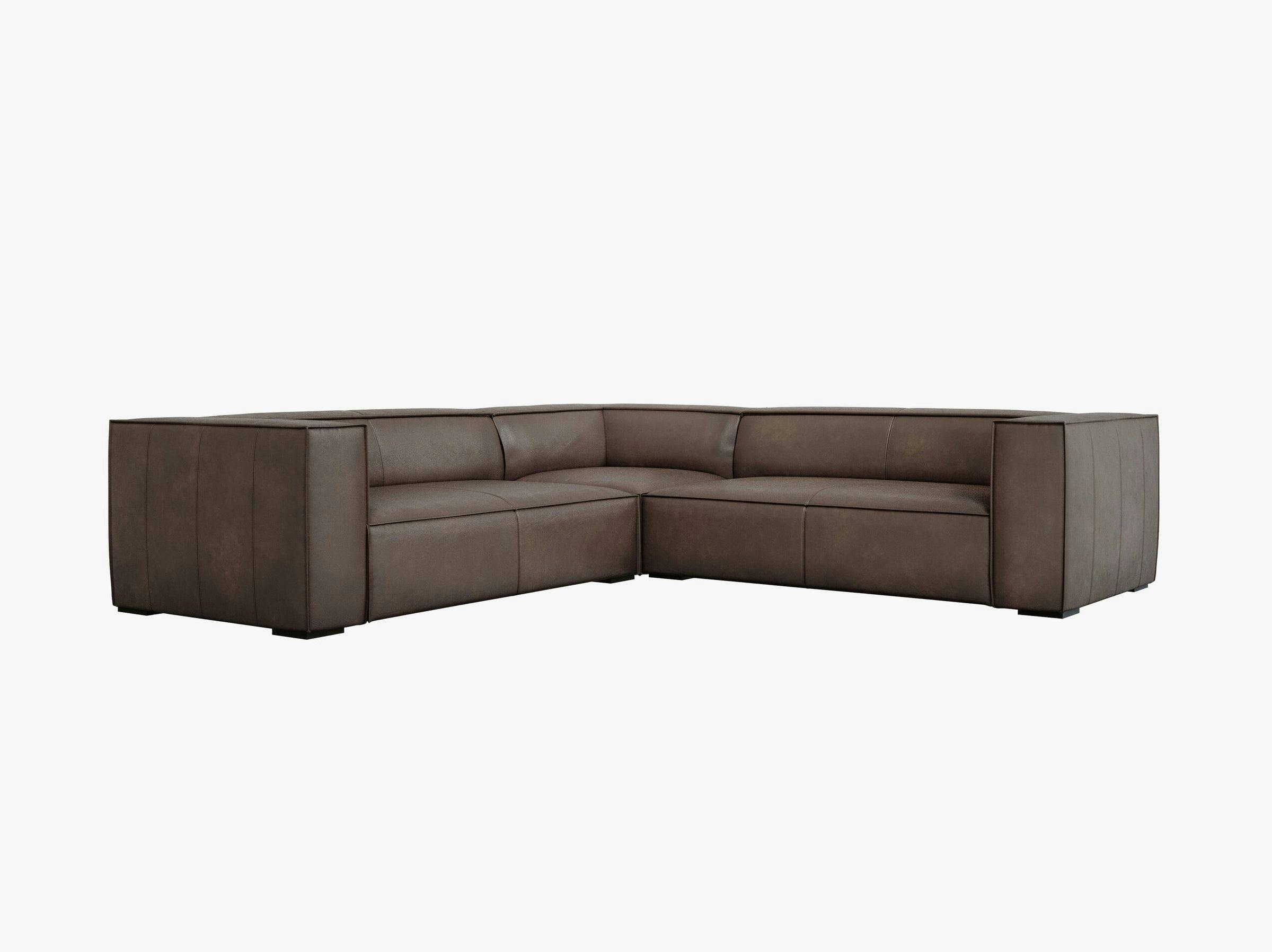 Agawa sofas genuine leather grey brown