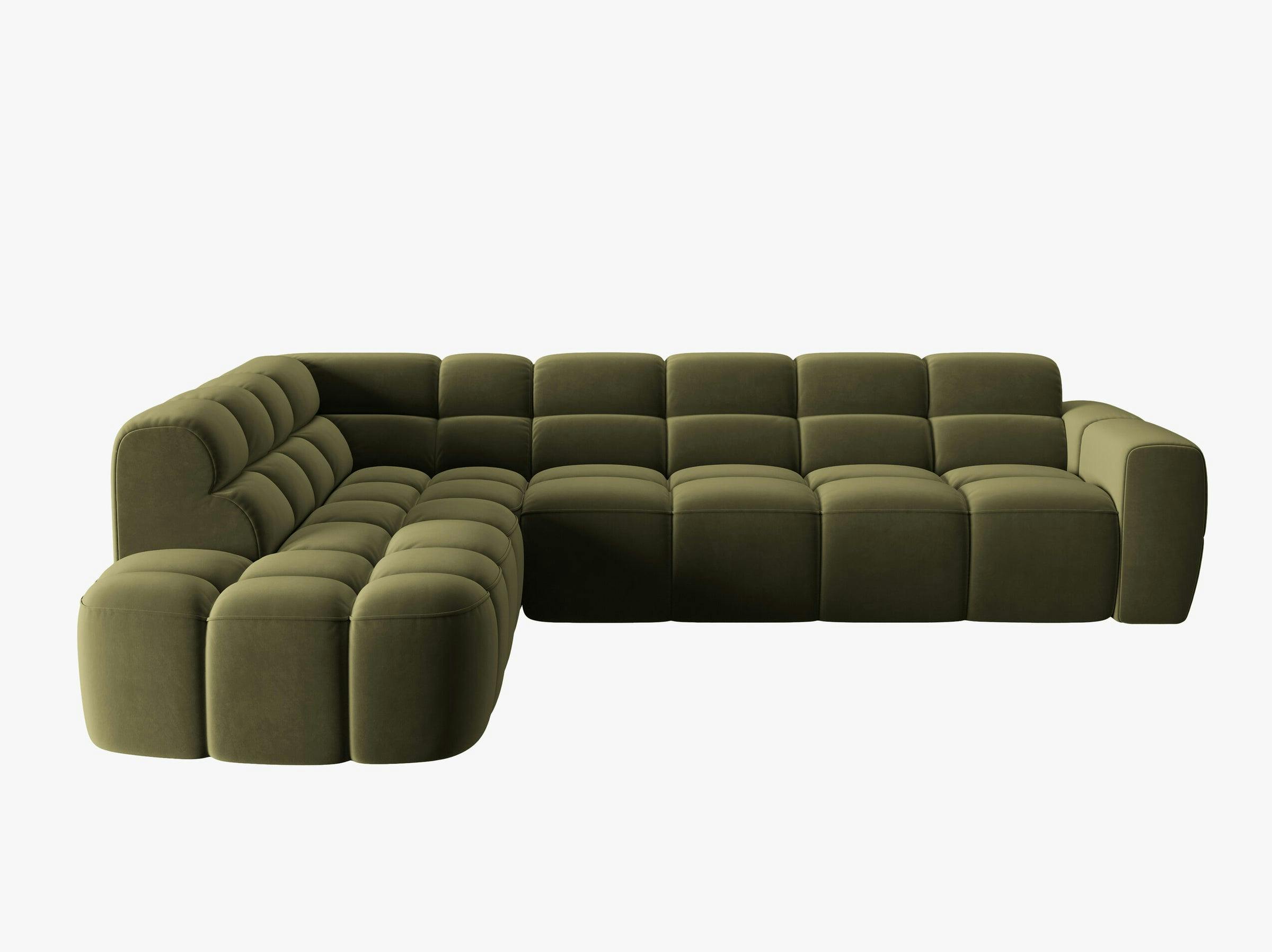 Lisa sofás velluto verde chiaro