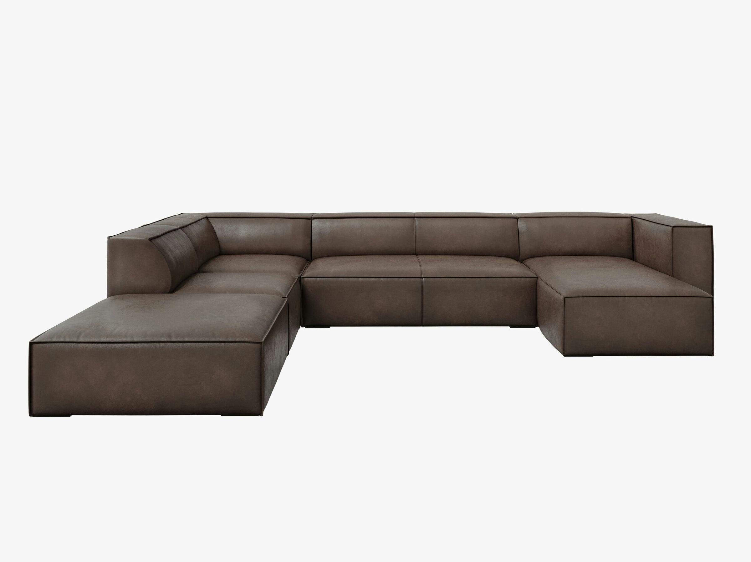 Agawa sofás cuero genuino grey brown