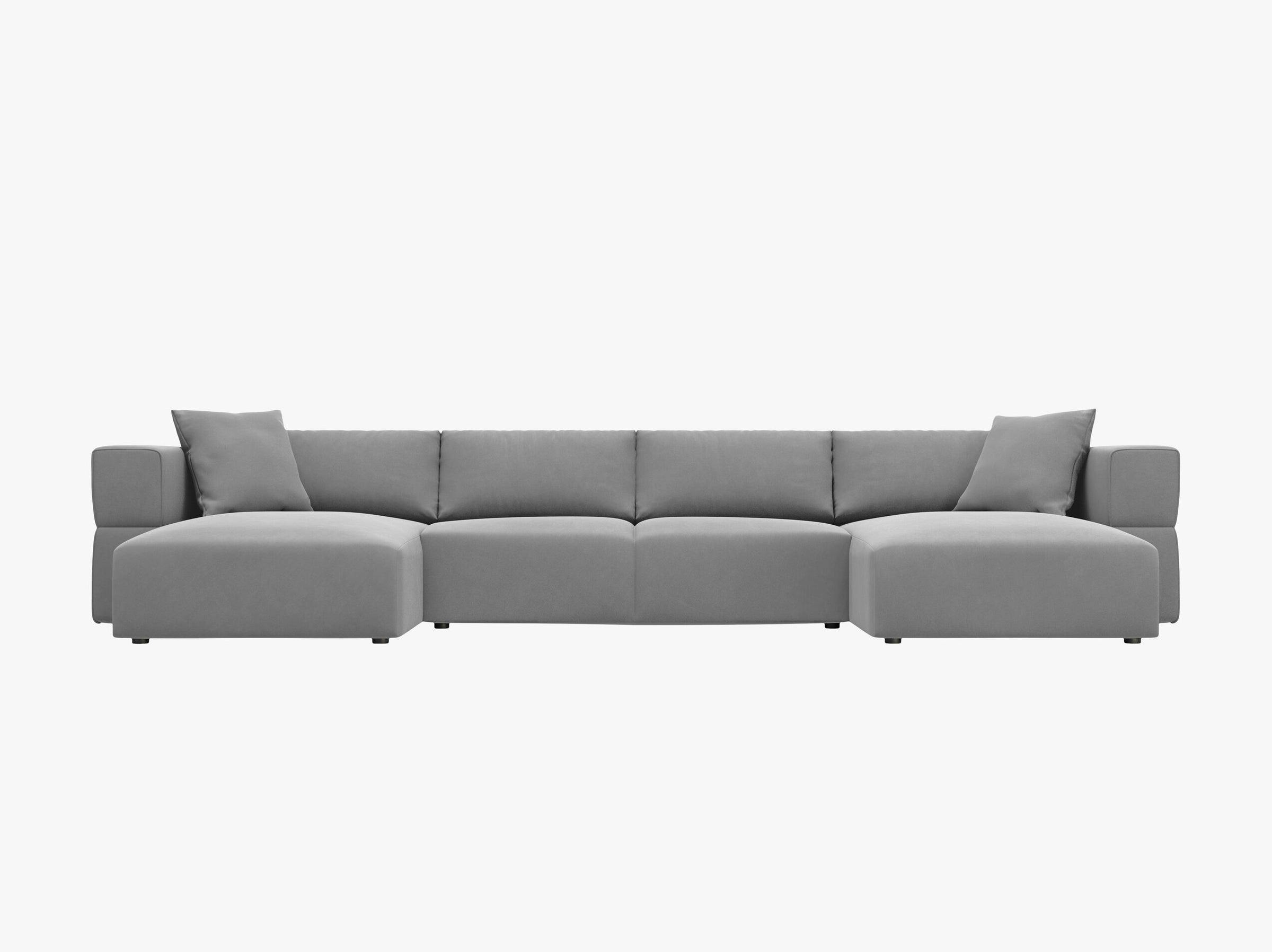 Tyra sofás velluto grigio