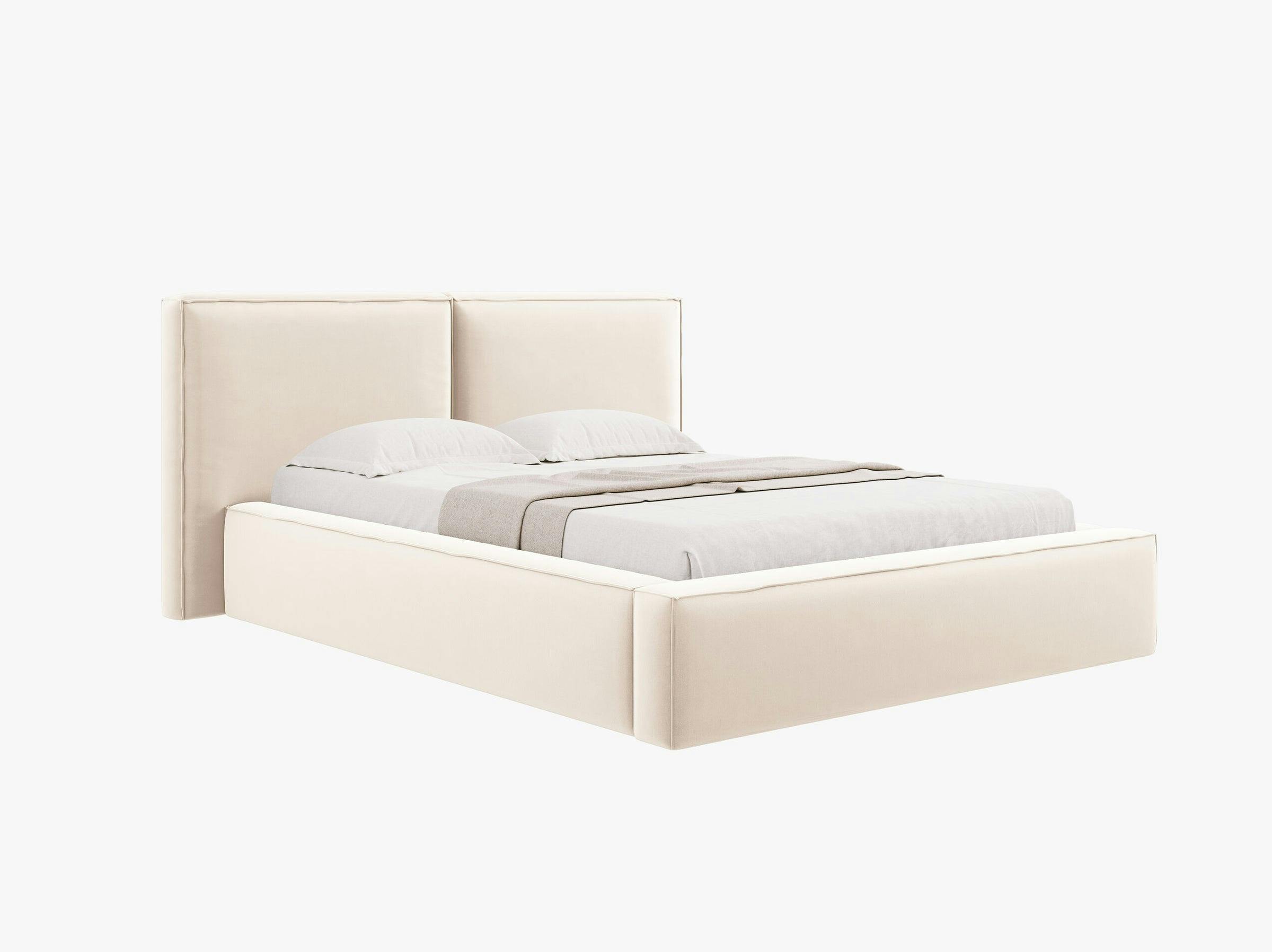 Jodie beds & mattresses velvet light beige