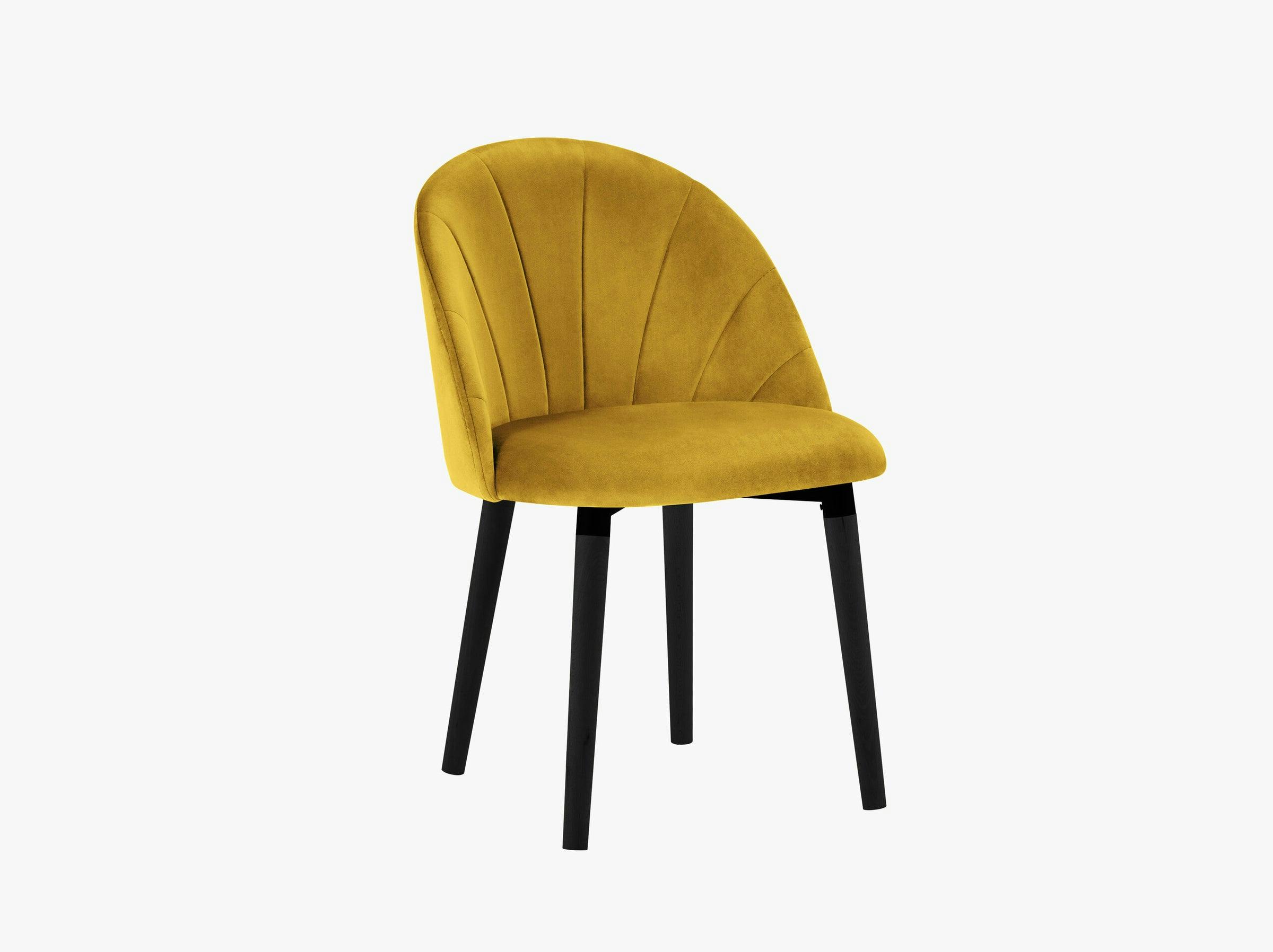 Ventura mesas y sillas terciopelo amarillo