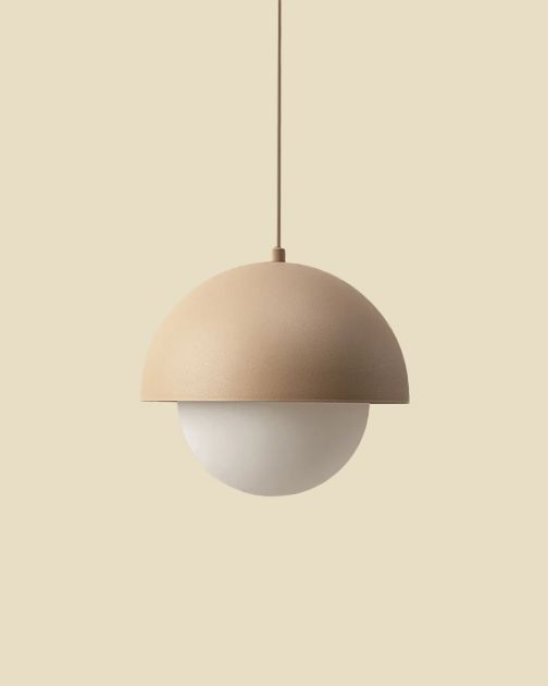 Suspension Micadoni Kora en camel, design dôme et globe