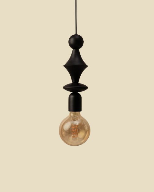  Micadoni Lampe en noir mat, design sculptural empiléyes