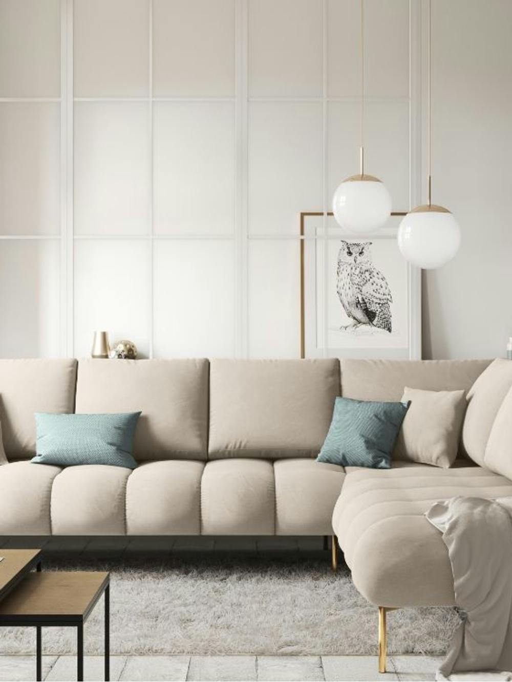 Sofa z welwetu który jest jednym z najbardziej trwałych materiałów na obicia mebli 